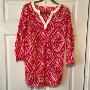 Lily Pulitzer Red and White Patterned Women's Top
